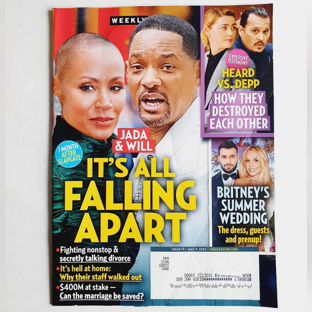 Us Weekly Magazine May 9, 2022 Jada & Will - Heard Vs. Depp - Britney Spears Wed